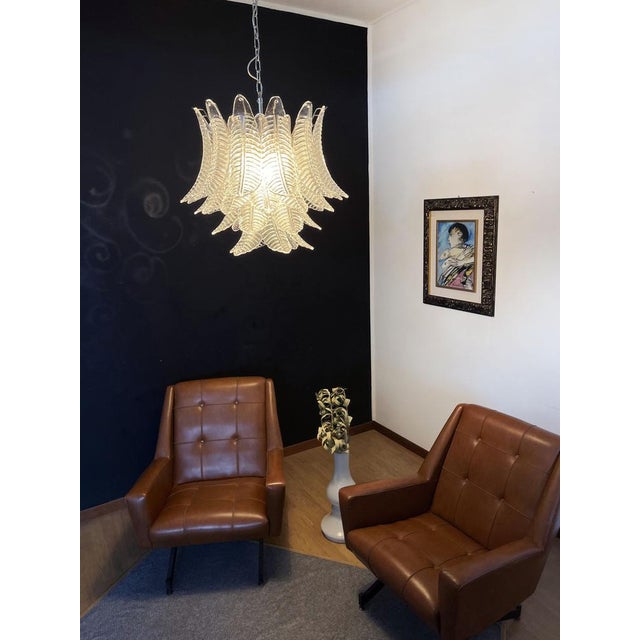Italian Murano Trasparent Felci Glass Chandelier, 1990 For Sale - Image 16 of 18