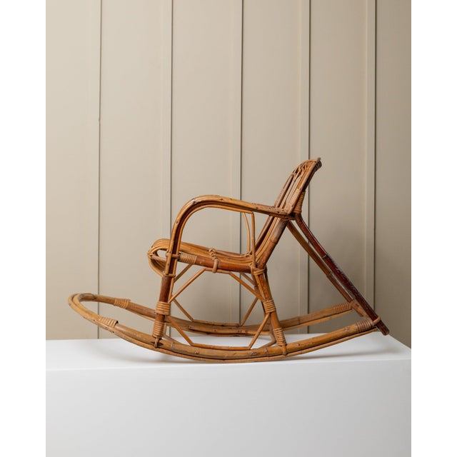 Vintage Children's Rocking Chair in Bamboo, 1970s For Sale - Image 10 of 11