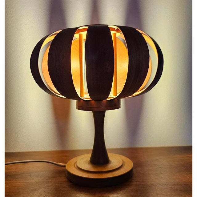 Mid-Century Veneer Table Lamp, Denmark, 1960s For Sale - Image 17 of 18