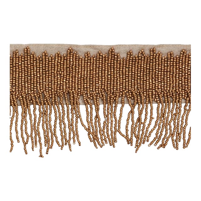 Schumacher Starling Beaded Fringe in Gold For Sale