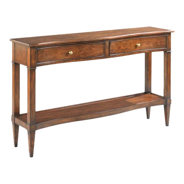 Woodbridge Furniture Serpentine Console, Bordeaux Finish For Sale