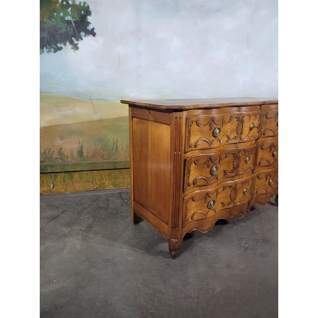 Wood Crossbow Chest of Drawers in Cherry For Sale - Image 7 of 13