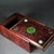 1990s Carved Rosewood Jewelry Box With Jade Medallion & Turquoise Inlay For Sale - Image 5 of 9