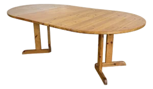 Vintage 1970's Solid Pine Scandinavian Dining Table