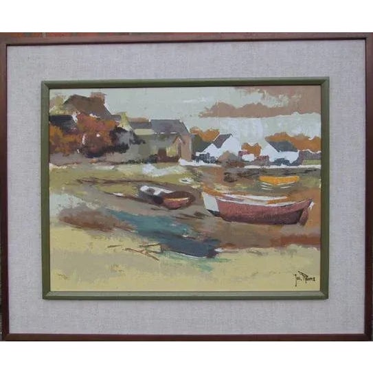 Impressionist Seascape, Jos Rovers Screenprint on Canvas For Sale - Image 3 of 3