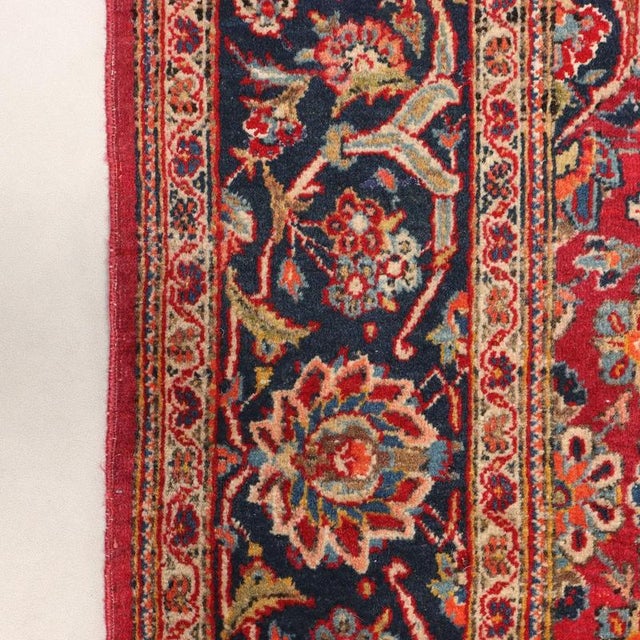 Maroon Keshan Rug in Cotton and Wool For Sale - Image 8 of 10