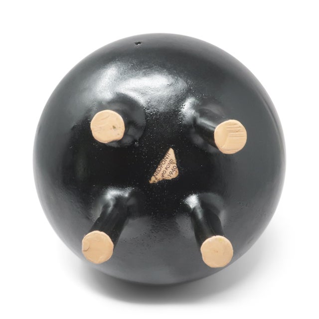 1990s Italian Bucchero Ceramic "Gubbio" Twin-Neck Vessel by Gio Ponti for Neoponti/Costantino For Sale - Image 10 of 10