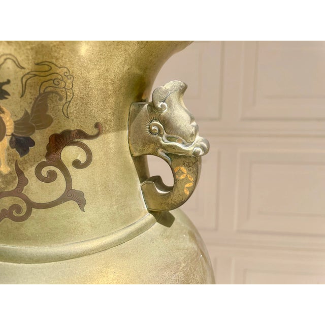 Brass Vintage Solid Brass Vase For Sale - Image 8 of 11