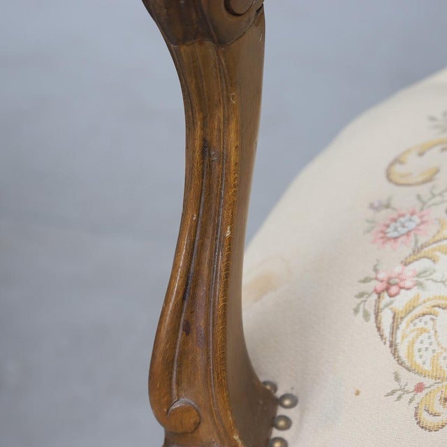Textile Vintage Louis XV‑Style Chairs, 1950s, Set of 2 For Sale - Image 7 of 10