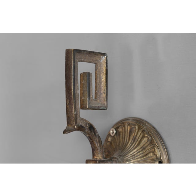 Metal Antique Wall Lights in Brass, 1900, Set of 2 For Sale - Image 7 of 8