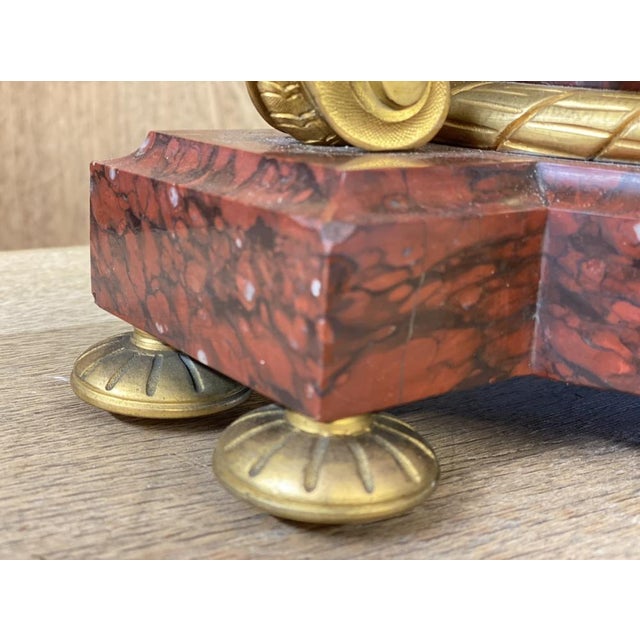 Antique French Marble Mantle Clock For Sale - Image 6 of 18