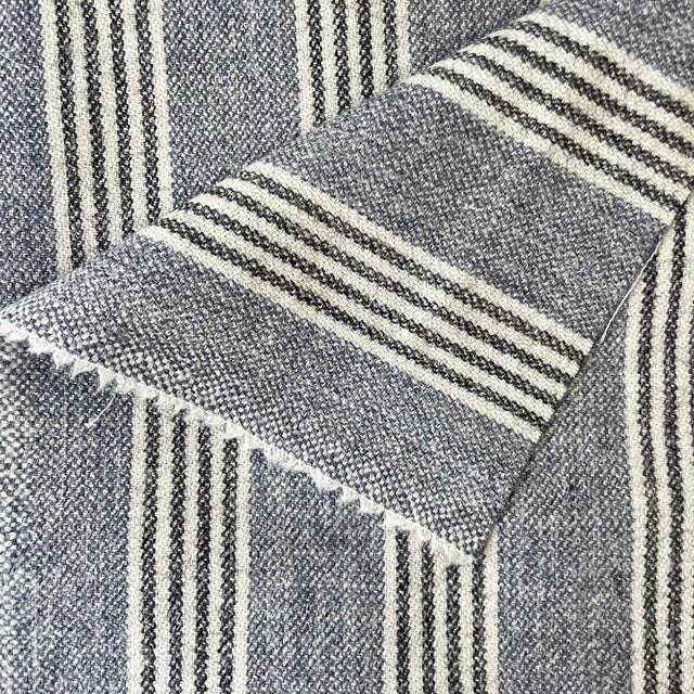 Contemporary Ralph Lauren Fawkes Woolen Stripe Fabric Remnant 50" X 56" For Sale - Image 3 of 5