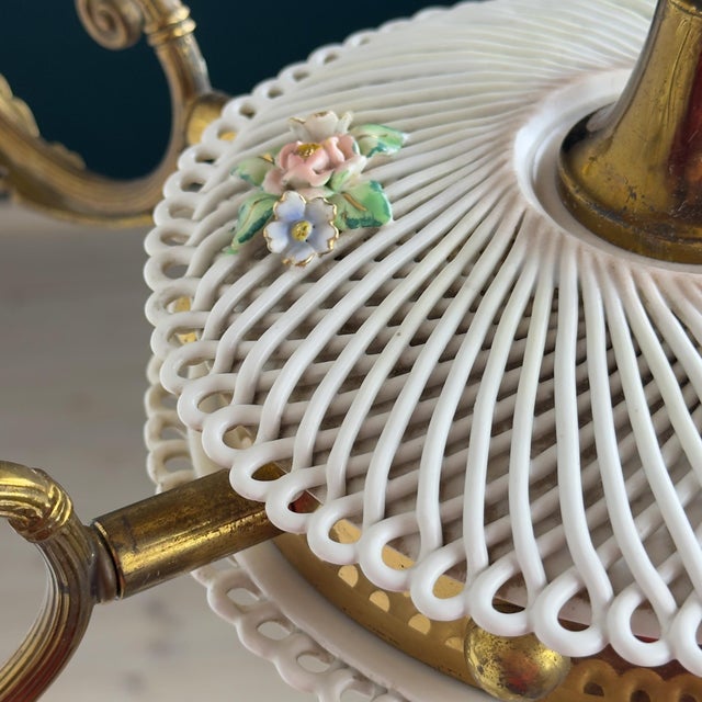 Vintage Art Nouveau Capodimonte Chandelier, 1930s For Sale - Image 16 of 18