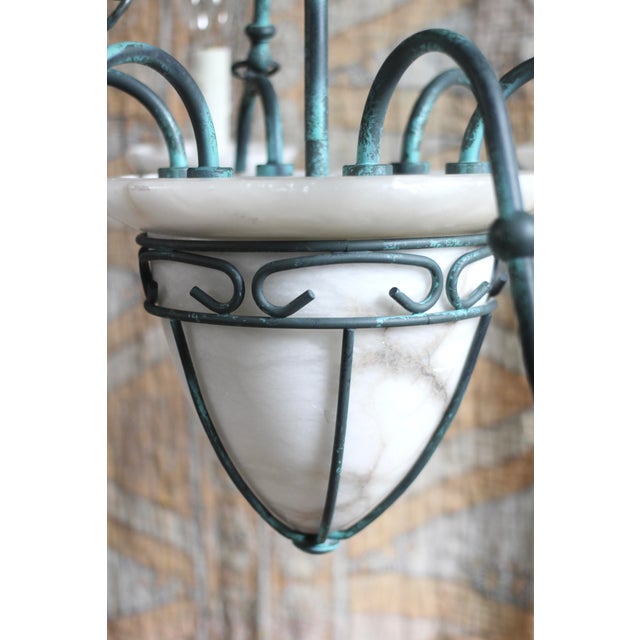1980s-90s Alabaster Chandelier - Hanging Chandelier For Sale - Image 15 of 18