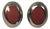 1990s Mexico Red Jasper Cabochon Sterling Earrings, A Pair For Sale