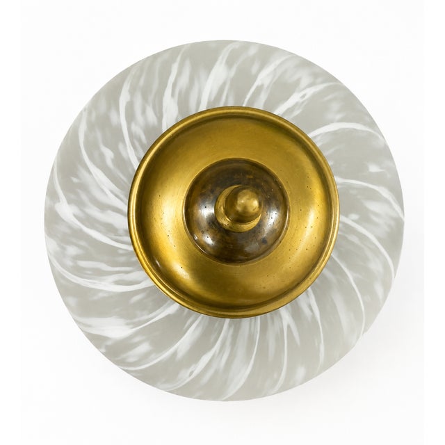 Mid-Century Italian Brass and Murano Swirl Glass Sconce by Vetreria Lag, 1970s For Sale - Image 6 of 15