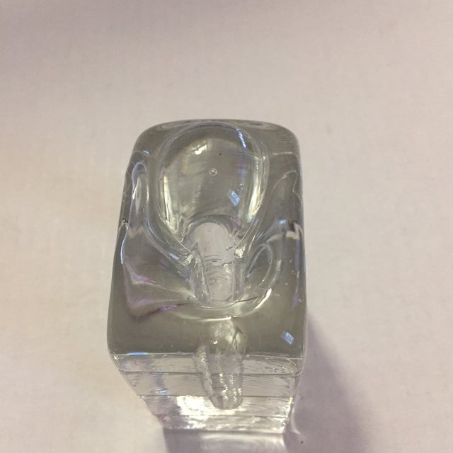 MidCentury Modern Solid Molten Glass Cube Bud Vase Chairish