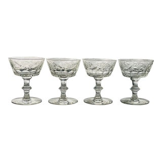 Early 20th Century Seneca Cut Glass Champagne - Set of Four For Sale