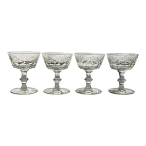 Early 20th Century Seneca Cut Glass Champagne - Set of Four