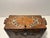 Antique 19th C. Moroccan Wooden Hand Crafted Mother of Pearl and Copper Dowry Box Aprox. dimensions: 5"H x 7.5"W x 4"D...