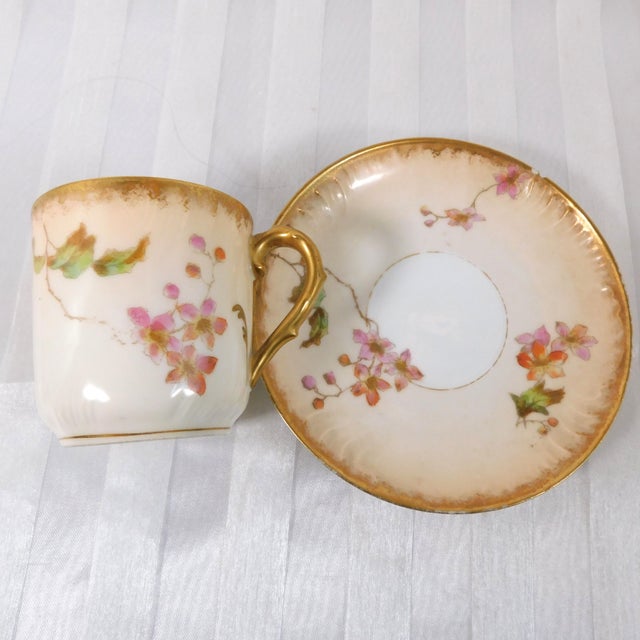 Late 18th Century C H Field Haviland Gerard, Dufraisseix & Morel Chocolate Pot With Four Chocolate Cups - Set of 10 For Sale - Image 13 of 18