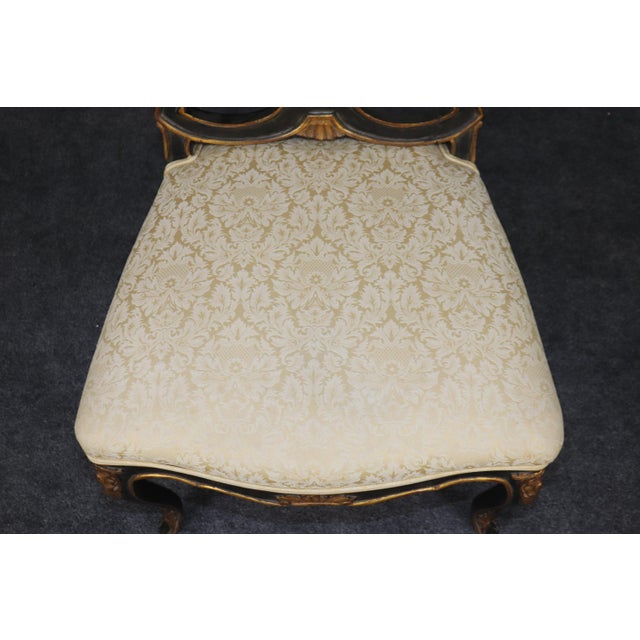 Fantastic Pair of Carved Ebonized Gilded French Louis XV Style Side Chairs For Sale - Image 11 of 11