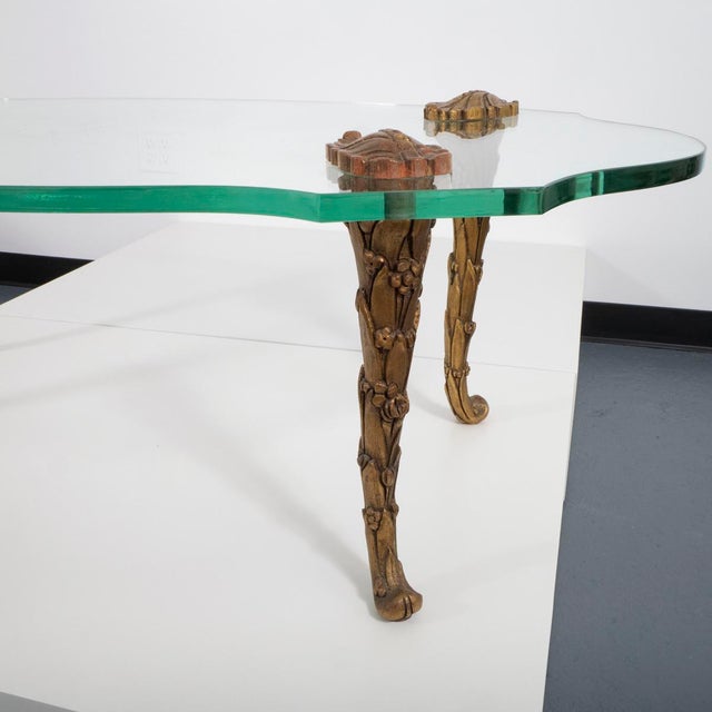 Metal Gilt bronze coffee table attributed to PE Guerin For Sale - Image 7 of 10