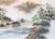 Ecru Large Showa Era Japanese Byobu Screen "Mountain Landscape With River" For Sale - Image 8 of 18