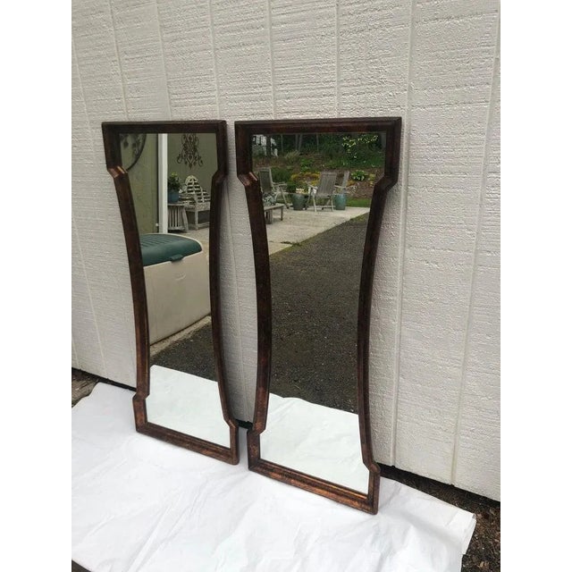Pair of Mid Century Hourglass Mirrors Attributed to Weiman For Sale - Image 4 of 13