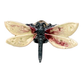 Majolica Dragonfly Wall Pocket Fives Lille, Circa 1900 For Sale