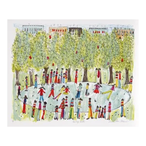 Early 21st Century "Spring Skate" Lithograph by Susan Pear Meisel