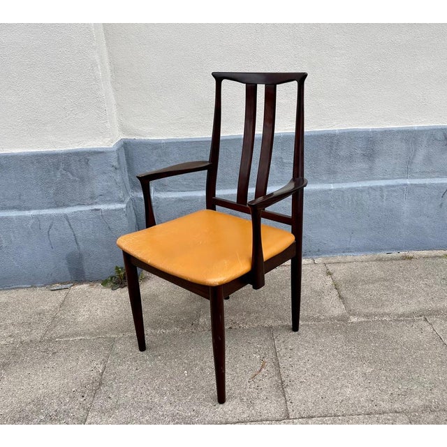 Wood Scandinavian Modern Mahogany and Leather Armchair from DOF, 1970s For Sale - Image 7 of 16