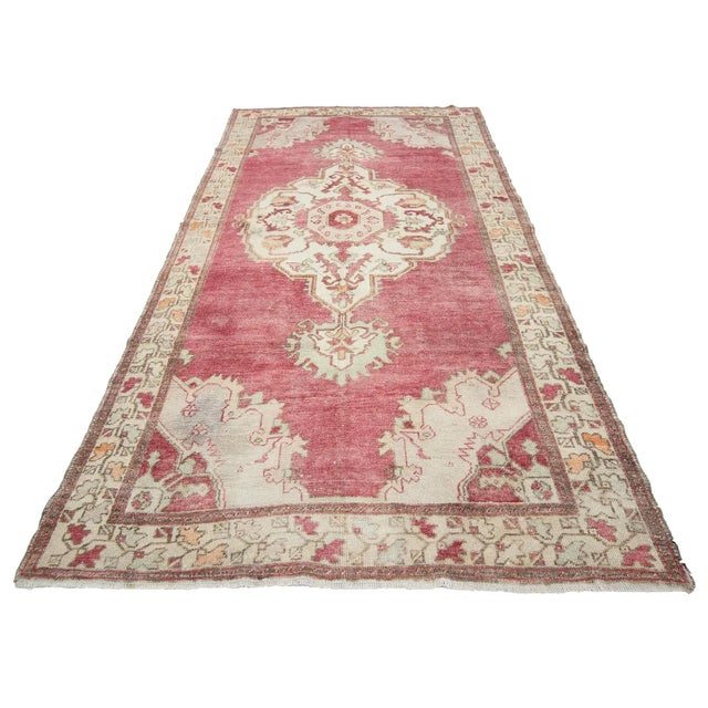 Vintage handknotted wool rug from Konya region of Turkey. Approximately 50-60 years old. In very good condition