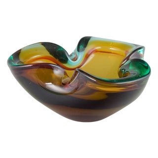 Vintage Organic-Shaped Bowl in Multicolored Glass, 1960s For Sale
