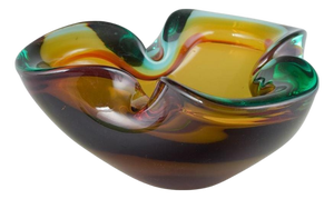 Vintage Organic-Shaped Bowl in Multicolored Glass, 1960s