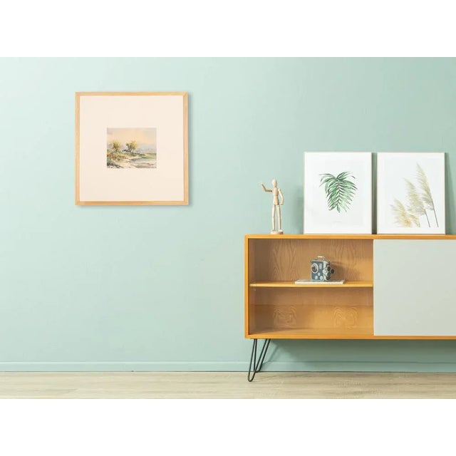 Mid-Century Modern On the Shore, Watercolor on Paper, Framed For Sale - Image 3 of 10