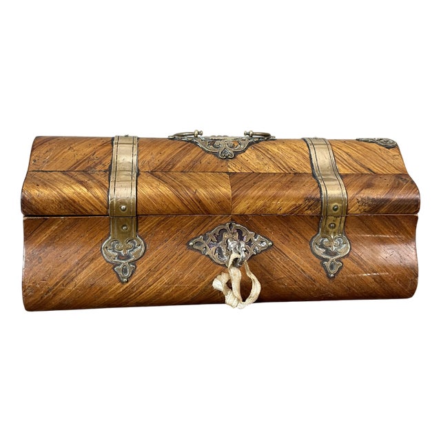 Brass and Wood Box, 1890s For Sale