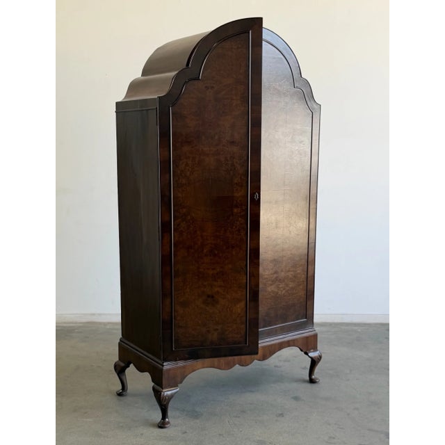 1960s Burl & Walnut Art Decor Armoire on Cabriole Legs For Sale - Image 11 of 17