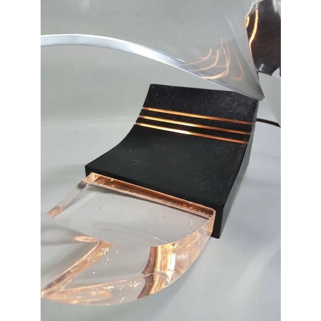 Acrylic Vortex Table Lamp by Gaetano Missaglia, 1970s For Sale - Image 4 of 13