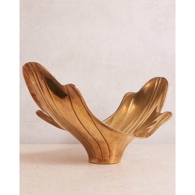 1970s Large Brass Low Bowl or Vase For Sale In Dallas - Image 6 of 18