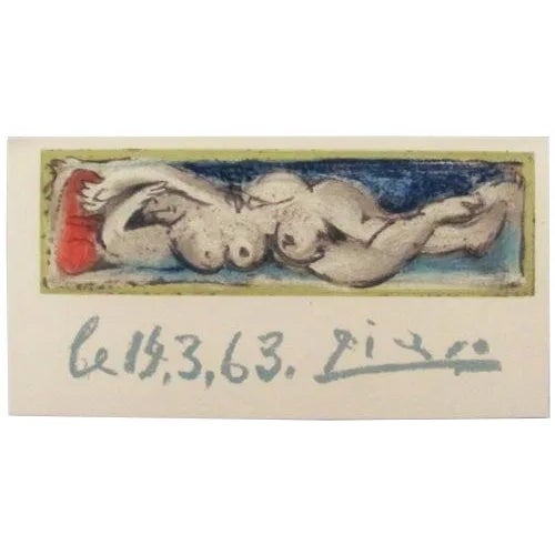 Picasso Original 1964 "Femme Nue Couchee." Lithograph. Edition: 1,000 For Sale