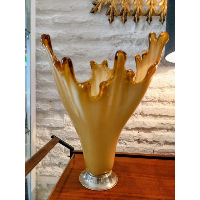 Large Yellow Glass Vase, Spain, 1960s, in Flawless conditions. Designed 1960 to 1969