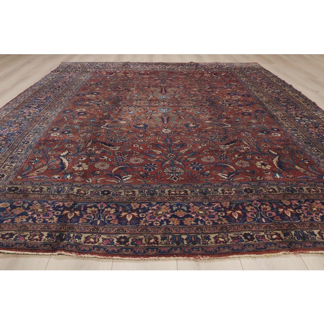Antique Persian Mashhad Rug, 08'10 X 12'00 For Sale - Image 9 of 10