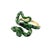 Vintage 14k Yellow Gold Green & Black Enamel Snake Ring, Size 9.25 For Sale - Image 9 of 11