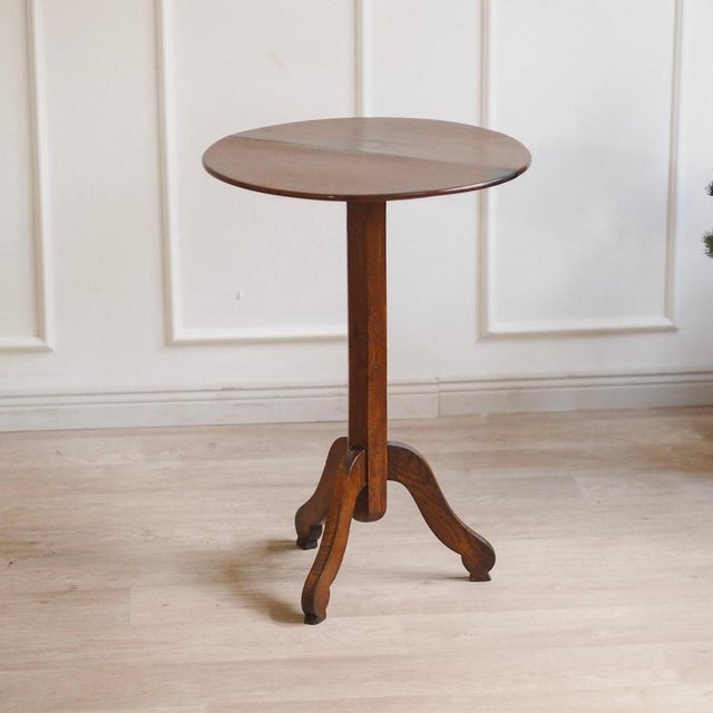 Antique Pedestal Side Table with Curved Legs, 1900s For Sale - Image 11 of 13