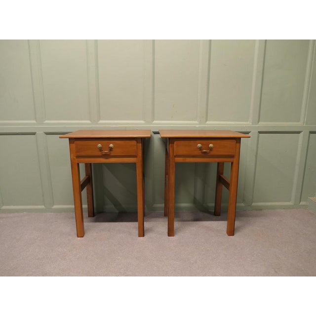A Pair of Art Deco Style Cherry Wood Side Tables These are very attractive tables, they are hand made in English Cherry...