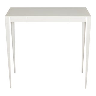 Custom White Metal Console With Two Drawers For Sale
