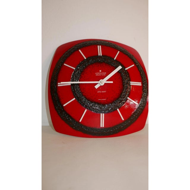 Black German Ceramic Clock from Junghans, 1970s For Sale - Image 8 of 10