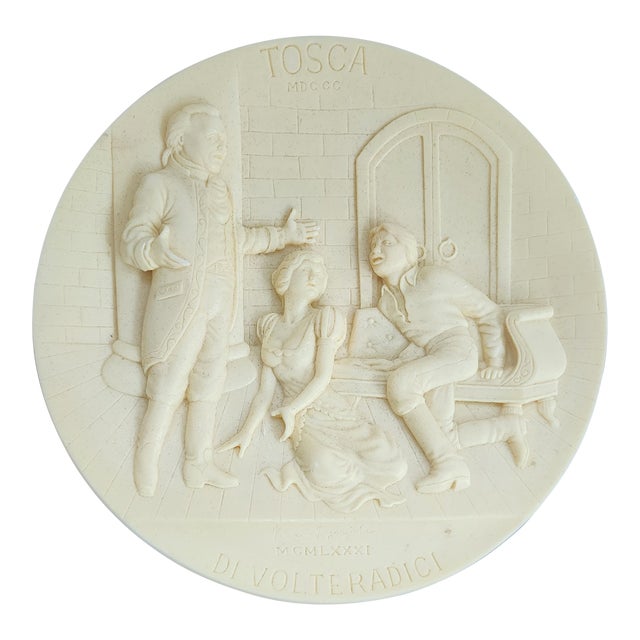 1978 Tosca La Scala Grand Opera Series Alabaster Collectors Plate For Sale