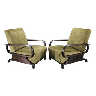 Set of Vintage Art Deco Adjustable Chairs, 1930s For Sale